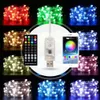 Décorations de Noël 5/10/20 M LED Bluetooth chaîne lumière arbre de noël décoration télécommande USB mariage Navidad guirlande rideau lampe fée maison 231026