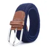 Belts High Quality Fashion Casual Belt Canvas Braided For Women Men Pin Buckle Woven Stretch Elastic Waist Strap Jeans