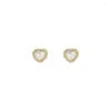 Pendientes de semental Neixiu 925 Sterling Silver French Stone Heart Women Women Light Wedding Luxury Wedding 14k Gold Regals al por mayor