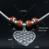 Pendant Necklaces Yoga Heart Flower Of Life Stainless Steel Choker Necklace For Women Chain Neckless Jewerly Gift Acero Inoxidable Joyeria