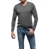 Men's T Shirts Fashion Autumn Casual Long Sleeve Round Neck Solid Color Shirt Top Mens Pack Of Men