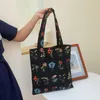 Sacos de compras bordados florais mulheres bolsa de ombro vintage totes moda crossbody casual grande capacidade bolsa balde