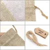 Gift Wrap 20PCS Drawstring Bags Set Bonus Tags & String Brown Rope For Christmas Bag Craft Party