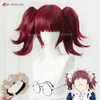 CATSUPT Kostymer Anime Black Butler Mey Rin Cosplay 40cm vin röd hästsvans värmebeständig syntetisk hårrollspel peruk + peruk lock