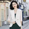 Ternos femininos verão terno fino fino wiast pequeno blazer coreano moda profissional usar meia manga jaqueta casual casaco de escritório