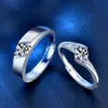 Fedi nuziali Argento sterling 925 da 0,5 carati Mosang Diamond Mountain Alliance Anello reciproco Coppia regolabile Alto senso Tendenza Luce Lusso 231027