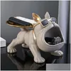 Obiekty dekoracyjne figurki ozdobne obiekty figurki fajne francuskie bldog butler dcor z tacą duże usta pies magazynowy pudełko dhfut