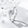 Bagues de cluster 2023 Pierre précieuse de diamant naturel pour femmes véritable argent sterling 925 redimensionnable bijoux fins cadeau d'anniversaire de mariage
