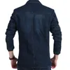 Herrenanzüge Blazer Blazer Jacke Männer Casual Denim Slim Pocket Splicing Mantel Herren Langarm Einreiher Umlegekragen Blazer Jacke 231026