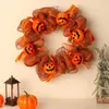 Decorative Flowers 1PCS Autumn Door Wreath Christmas Halloween Decoration Pumpkin Garland Artificial Cloth Rattan Home Navidad