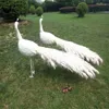 Garden Decorations High Quality Simulation Real Like White Standing Peacock Large Decorative Animal Handicraft Realistic Artificial Toy