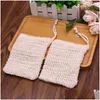 Bath Brushes Sponges Scrubbers Exfoliating Mesh Bags Pouch For Shower Body Mas Scrubber Natural Organic Ramie Soap Bag Sisal Save Dhsse