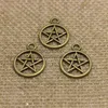 Pulchritude tre färg vintage metalllegering pentagram charm smycken hänge charms fynd 50 st 20 25mm t03372330