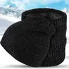 Bola bonés feminino cor sólida chapéu de malha e cachecol conjunto para inverno unisex quente luvas elegantes meninos