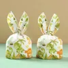 Gift Wrap 50pcs Rabbit Ear Bags Carton Plastic Cookie Candy for Easter Party Baking Snack Packing Supplies Kids Gifts Boy Girl 231027