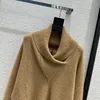 2023 осенний светло-коричневый однотонный свитер с длинным рукавом и круглым вырезом, вязаный пуловер, стильные свитера, топы Z3G211528