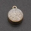 Colares Pingente Natural Druzys Pedra Encantos Chapeamento de Ouro para Mulheres Fazendo DIY Jewerly Pulseira Colar 12x15mm