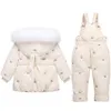 Manteau en duvet d'hiver pour enfants, ensemble de 2 pièces, veste pour fille, combinaison de neige pour bébé, combinaison pour enfants de 14 ans, 2023, 231026