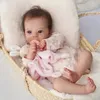Dolls 18" Realistic and Cute Reborn Baby Doll Girl Bright Eyes Opened with Brown Hair Named Claire Birthday Christmas Gift For Kids 231026