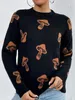 Kvinnors tröjor Löst skalle halloween pullover kvinna tröja 2023 jacquard o-hals stickade långa ärmar avslappnad mode varm vanlig dam