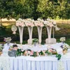 Vasi 4 pezzi 21" cristalli tromba vaso floreale supporto per fiori da sposa per centrotavola decorazione domestica dorata