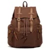 Backpack Vintage Unisex Casual Leather Canvas Rucksack Bookbag Satchel Hiking Travel Outdoor Shouder Bag For Men Women