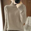 Women's Sweaters 2023 Autumn And Winter Pure Wool Sweater Half Turtleneck Thickened Pullover All-match Bottoming Shirt