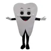 2024 Costumi della mascotte del dente bianco di formato adulto 2024 Vestito da festa operata da Halloween Personaggio dei cartoni animati Carnevale Natale Pubblicità Costume da festa di compleanno Vestito unisex