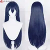 CATSUP -kostymer Anime Kakegurui Twin Hanatemari Tsuzura Cosplay 80cm Lång blå svart värmebeständig syntetisk Hyuga Hinata Wigs + Wig Cap