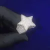 Vente Bijoux 925 argent Vvs Moissanite diamant Hip Hop étoile forme anneau glacé anneau