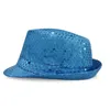 Breda Brim Hats Bucket Creative LED Flashing Jazz Cap Vuxen Hip Hop Dance Sequin Hat Glow In the Dark Luminous Fedora Costumes Stage Props 231027