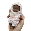 Dolls Reborn Baby Dolls Färdig mini docka 12 cm Kläder Utbildning Toy Simulated Baby Reborn Toddler Kit Boy and Girl Blue Eye 231027