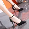 Сандалии ZOOKERLIN, летние туфли из искусственной кожи с острым носком, женские туфли на высоком каблуке-шпильке с пряжкой, вечерние модельные туфли, однотонные простые туфли 2023