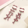 Designer Womens Stud Earrings Silver Charm Brand Letter Gift Pendant Earrings Alloy Non Fading High Quality Jewelry Luxury Style Earrings Crystal Rhinestone