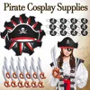 Partyhüte 6/12/18/24 Sets Kindergeburtstag Partyzubehör Piratenpartyzubehör Piratenzubehör Piratenhut Piratenschwert Halloween-Requisiten 231026