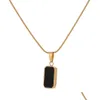 Collane con ciondolo Collana con pendente a conchiglia naturale in smalto bianco nero a doppia faccia per donna Girocollo in metallo in acciaio inossidabile Temp Dhgarden Ot7M4