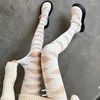 Chaussettes japonaises à bretelles croisées pour femmes, collants blancs Jk en soie noirs, Anime Cosplay, Bandage princesse Lolita Long