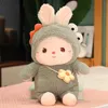 Poupées en peluche 1 pièces 30 40 50 cm lapin mignon se transformer en jouets dessin animé fille en peluche dormir oreiller assis 231027