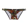 Men's Swimwear Mens Sexy Briefs Camouflage Print Bikini Panties Low Waist Male Modal UnderPants Sunbath Beach