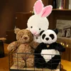 Stuffed Plush Animals 30 50CM Lovely Panda Bear Rabbit Toys Fluffy Animal Pillow Soft for Boy Girl Girlfriend Birthday Xmas Gift 231027