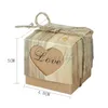 Cadeauverpakking 25st Liefde Hart Bonbondoos Vintage Kraft Bruiloft Gunsten En Geschenken Voor Kerstversiering Decoratie