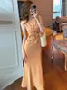 Casual Jurken Zomer Elegante Vrouwen Avondjurk Formeel Chic Boog Mouwloos Slanke Midi Party Verjaardag Prom Mujer Robe Femme Vestidos Fiesta