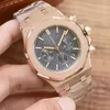 Klasyczne AP Mens Watch Automatyczny ruch kwarcowy zegarki 42 mm Business Wristwatches Montre de lukse projektant Rose Gold Na rękę ma logo