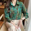 Women's Blouses Streetwear Women Elegant Shirts Vintage Print Long Sleeve Office Shirt Work Blouse Fall Top Chemises Et Camisas De Mujer