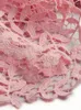 Abiti da festa Hollow Crochet Pizzo rosa per le donne 2023 Abiti estivi Elegante manica corta Runway Midi Ricamo Robes XXL