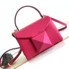 Evening Bags 2023 Luxury Women's Small Square Bag Fashion Handbag Classic Large Rivet Shoulder Strap Diagonal Dinner