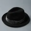 Breite Krempe Hüte Eimer Herren Hut Winter Warme Reine Wolle Top Vintage Fedora Frauen Herbst Gentleman Anglish Ribbon Jazz LM09 231027