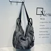 Ny trendig kvinnors väska handväskor vintage denim ryggsäck multifunktionell enkel axelväska stor kapacitet ryggsäck resväska