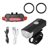 Éclairage de vélo Éclairage de vélo USB LED kit de chargement VTT vélo de route phares avant et arrière lampe de poche lumières de vélo accessoires de vélo 231027