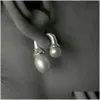 Stud Ins Wind Front And Rear Size Pearl Earrings S925 Sier Needle Trend All-Match Fashion 18K Gold Womens Jewelry Gift Accessories Dro Dhunq